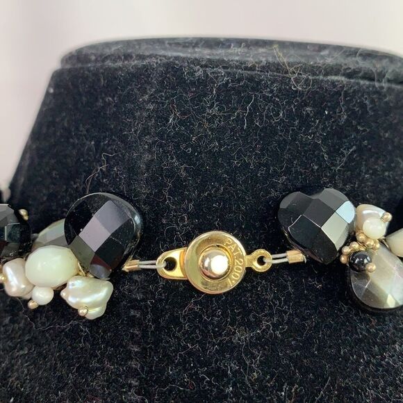 Black onyx abolone mother of pearl necklace - Picture 4 of 6